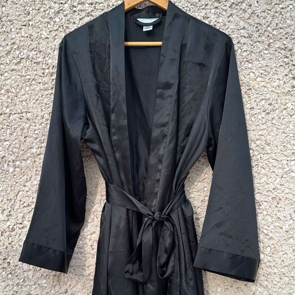 Basic Black Silky Robe by Morgan Taylor Intimates